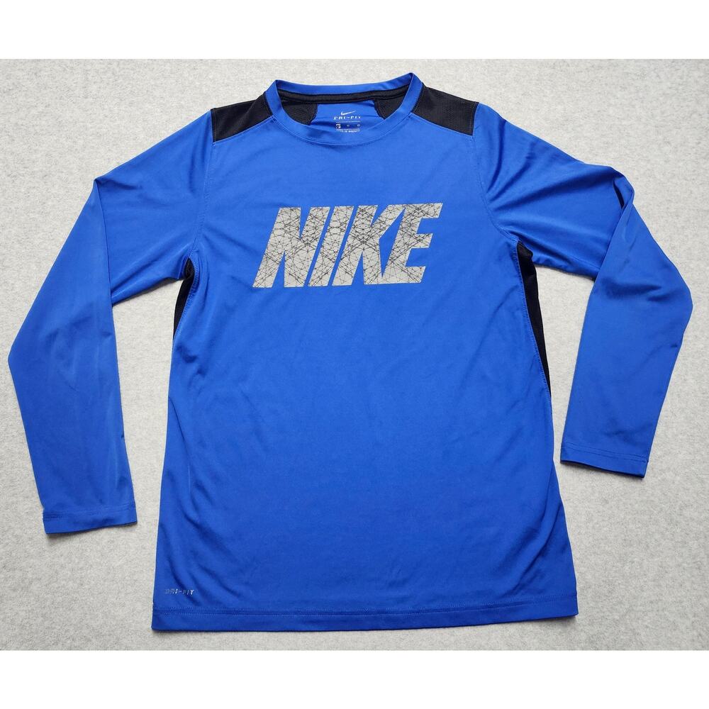 Nike Dri-FIT Youth Blue Long Sleeve Athletic Shirt Size XL